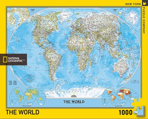 New York Puzzle Co (NPZNG1601) - "The World" - 1000 brikker puslespil