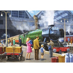 Falcon (11160) - Kevin Walsh: "Flying Scotsman at King's Cross" - 1000 brikker puslespil