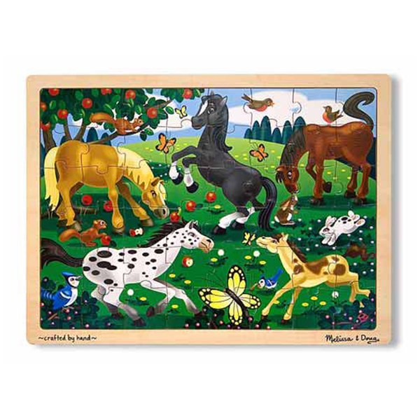 Melissa and Doug (3801) - "Frolicking Horses" - 48 brikker puslespil