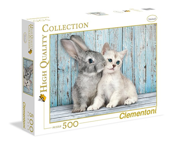 Clementoni (35004) - "Kitten og kanin" - 500 brikker puslespil