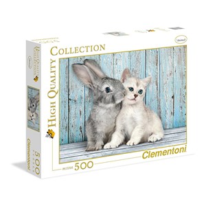 Clementoni (35004) - "Kitten og kanin" - 500 brikker puslespil