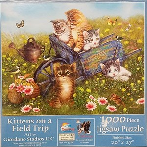 SunsOut (37186) - Giordano Studios: "Kittens on a Field Trip" - 1000 brikker puslespil