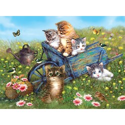 SunsOut (37186) - Giordano Studios: "Kittens on a Field Trip" - 1000 brikker puslespil