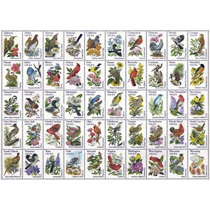 Ravensburger (13224) - "50 Bird Stamps" - 300 brikker puslespil
