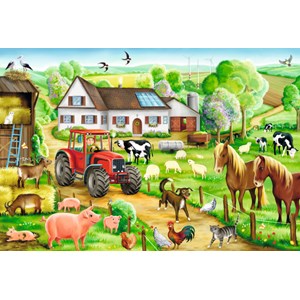 Schmidt Spiele (56003) - "Merry Farmyard" - 100 brikker puslespil