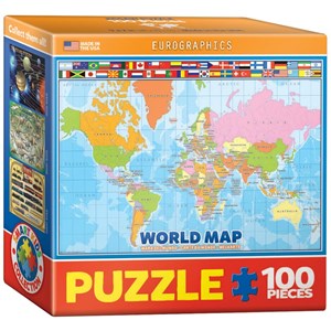 Eurographics (8104-1271) - "World Map" - 100 brikker puslespil