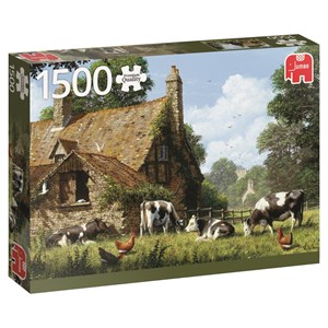 Jumbo (18579) - "Cows at a Farm" - 1500 brikker puslespil