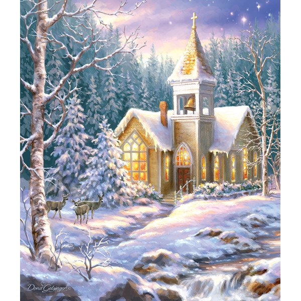 SunsOut (57222) - Dona Gelsinger: "Winter Chapel" - 550 brikker puslespil