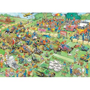 Jumbo (19022) - Jan van Haasteren: "Plæneklipper race" - 2000 brikker puslespil