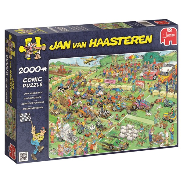 Jumbo (19022) - Jan van Haasteren: "Plæneklipper race" - 2000 brikker puslespil