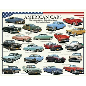 Eurographics (8104-3870) - "American Cars of the 50s" - 100 brikker puslespil