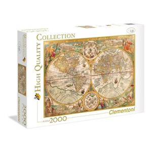 Clementoni (32557) - "Ancient Map, Petrus Plancius 1594" - 2000 brikker puslespil