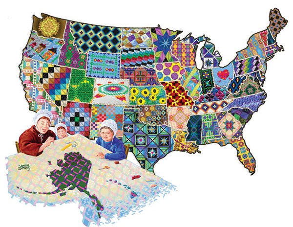 SunsOut (95992) - Joseph Burgess: "An American Quilt" - 600 brikker puslespil