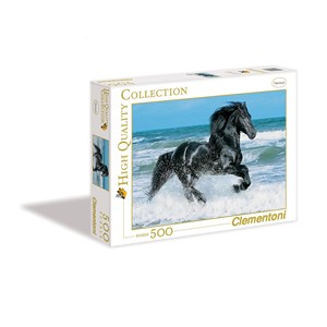 Clementoni (30175) - "Black Horse" - 500 brikker puslespil