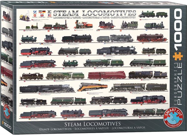 Eurographics (6000-0090) - "Steam Locomotives" - 1000 brikker puslespil