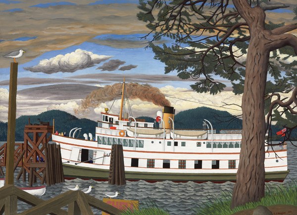 Cobble Hill (51016) - EJ Hughes: "The Car Ferry at Sidney BC" - 1000 brikker puslespil