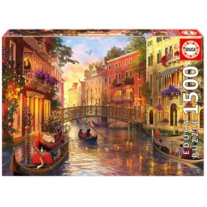 Educa (17124) - Dominic Davison: "Sunset In Venice" - 1500 brikker puslespil