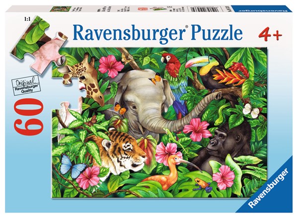 Ravensburger (09533) - Jane Maday: "Tropical Friends" - 60 brikker puslespil