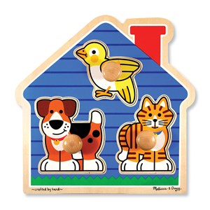 Melissa and Doug (2055) - "Kæledyr" - 3 brikker puslespil