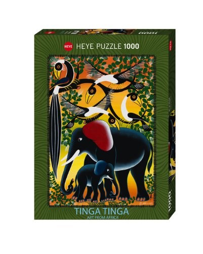 Heye (29458) - Edward Tingatinga: "Elephant Family" - 1000 brikker puslespil