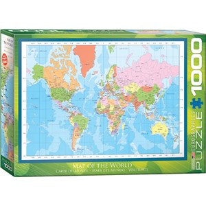 Eurographics (6000-1271) - "World Map" - 1000 brikker puslespil