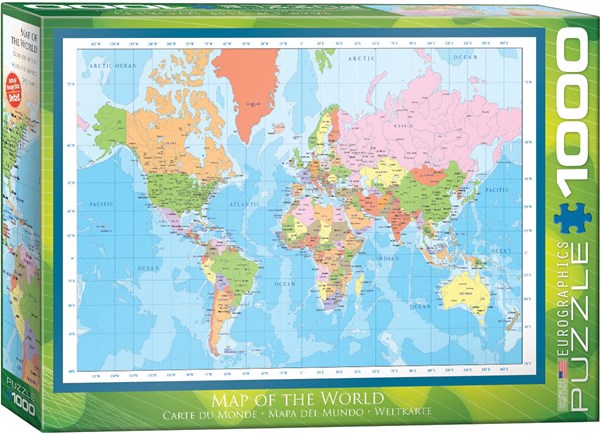 Eurographics (6000-1271) - "World Map" - 1000 brikker puslespil