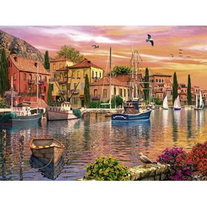 Ravensburger (16280) - Dominic Davison: "Mediterranean Harbor" - 1500 brikker puslespil