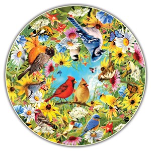 A Broader View (411) - "Backyard Birds (Round Table Puzzle)" - 500 brikker puslespil