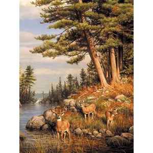 Buffalo Games (11168) - James Hautman: "Deer and Pines" - 1000 brikker puslespil