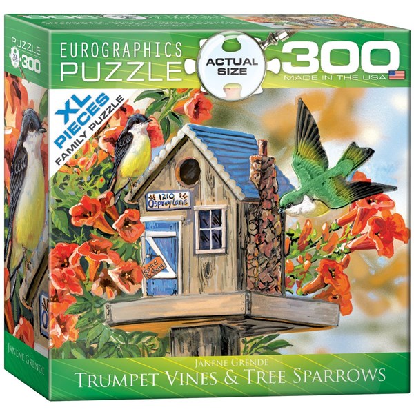 Eurographics (8300-0602) - Janene Grende: "Trumpet Vines & Tree Sparrows" - 300 brikker puslespil