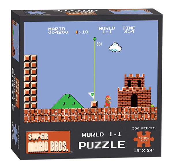 USAopoly (PZ005-488) - "Super Mario Bros. World 1-1" - 550 brikker puslespil