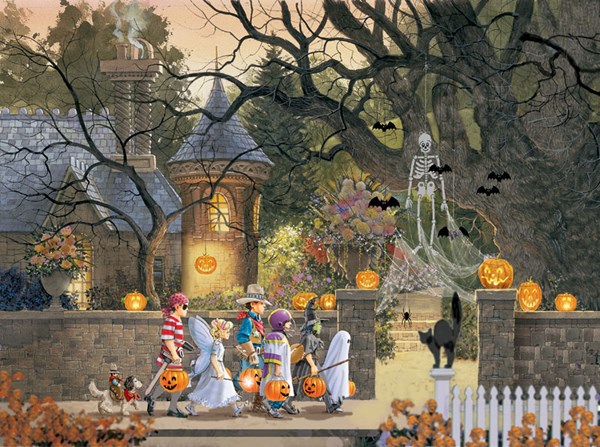SunsOut (51224) - Douglas Laird: "Friends on Halloween" - 1000 brikker puslespil