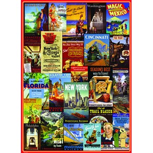 Eurographics (6000-0860) - "Pennsylvania Railroad Vintage Posters" - 1000 brikker puslespil