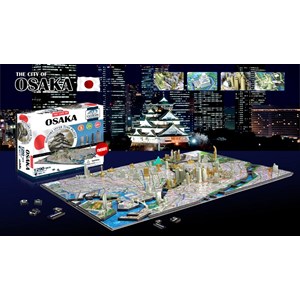4D Cityscape (40038) - "Osaka, Japan" - 1290 brikker puslespil