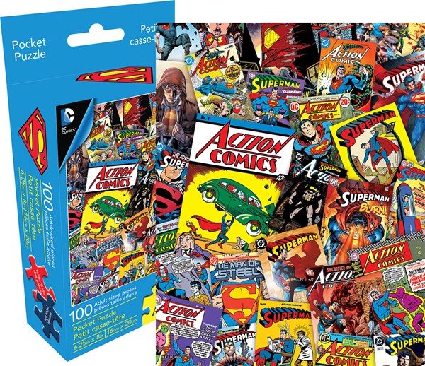 Aquarius (61107) - "DC Comics Superman Collage (Pocket Puzzle)" - 100 brikker puslespil