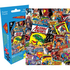 Aquarius (61107) - "DC Comics Superman Collage (Pocket Puzzle)" - 100 brikker puslespil