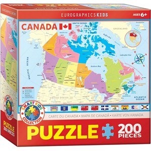 Eurographics (6200-0797) - "Map of Canada" - 200 brikker puslespil