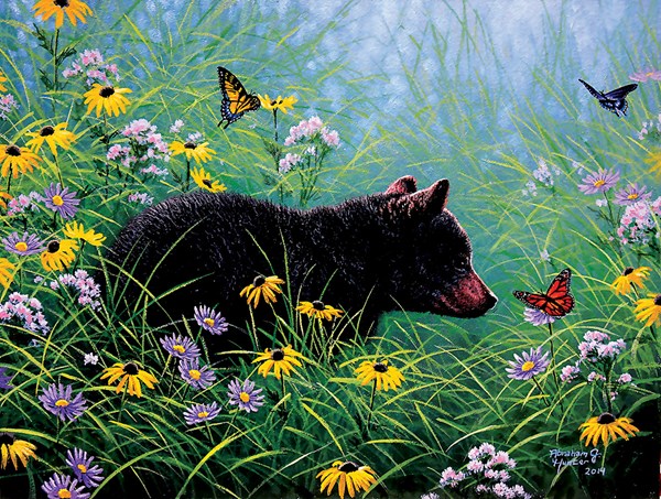 SunsOut (69601) - Abraham Hunter: "Black Bear and Butterfly" - 500 brikker puslespil