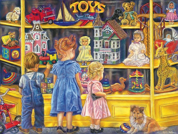 SunsOut (35834) - Tricia Reilly-Matthews: "Shopping for Toys" - 300 brikker puslespil