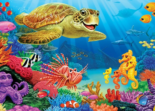 Cobble Hill (58866) - "Undersea Turtle" - 35 brikker puslespil