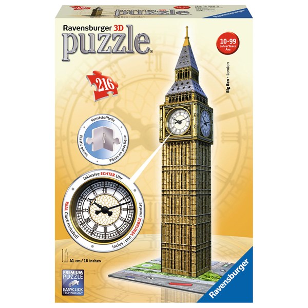 Ravensburger (12586) - "Big Ben Clock" - 216 brikker puslespil