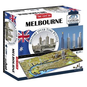 4D Cityscape (40060) - "Melbourne, Australia" - 1200 brikker puslespil
