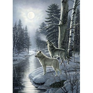 Cobble Hill (51811) - James Meger: "Wolves by Moonlight" - 1000 brikker puslespil