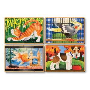 Melissa and Doug (3790) - "Pets Puzzles in a Box" - 12 brikker puslespil