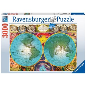 Ravensburger (17074) - Tom Antonishak: "Antikkens verdenskort" - 3000 brikker puslespil