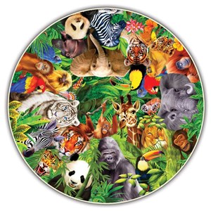 A Broader View (373) - "Wild Animals (Round Table Puzzle)" - 500 brikker puslespil