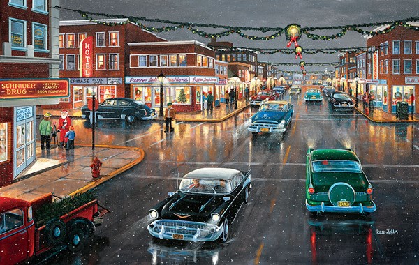 SunsOut (39616) - Ken Zylla: "Main Street 'Tis the Season" - 1000 brikker puslespil