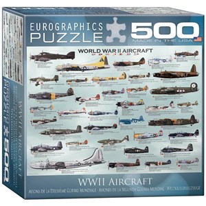Eurographics (8500-0075) - "World War II Aircraft" - 500 brikker puslespil