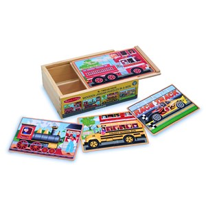 Melissa and Doug (3794) - "Vehicle Puzzles in a Box" - 12 brikker puslespil