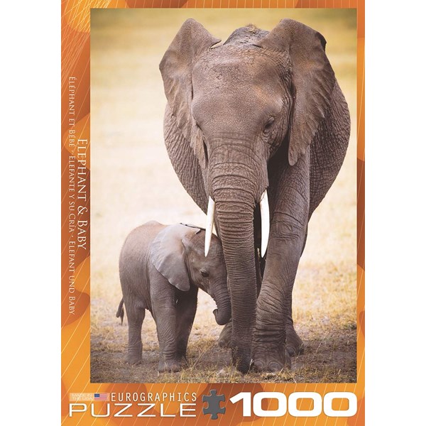 Eurographics (6000-0270) - "Elefant Og Unge" - 1000 brikker puslespil